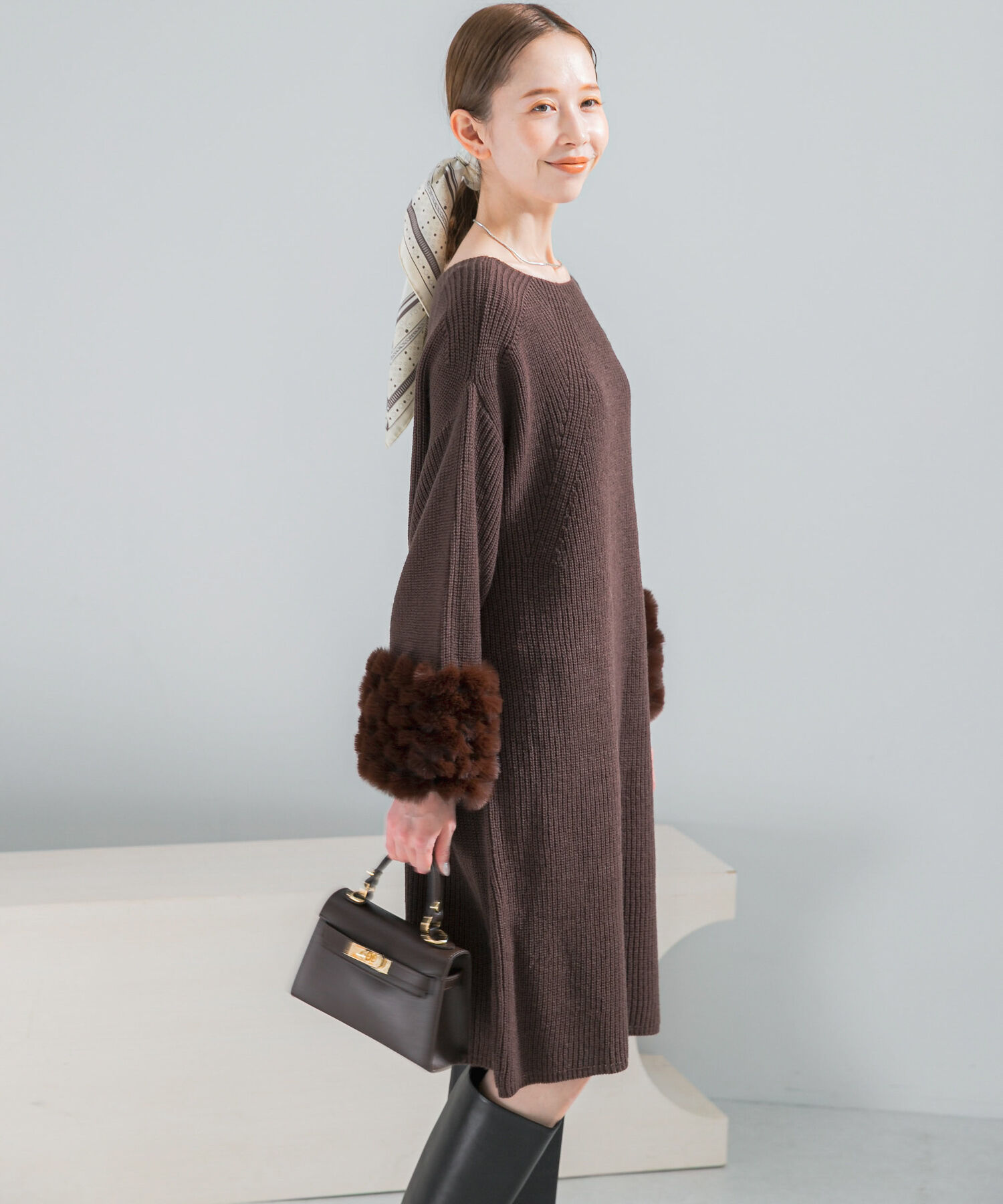 URBAN RESEARCH ROSSO「ファードッキングニットミニワンピース」|ワンピース|