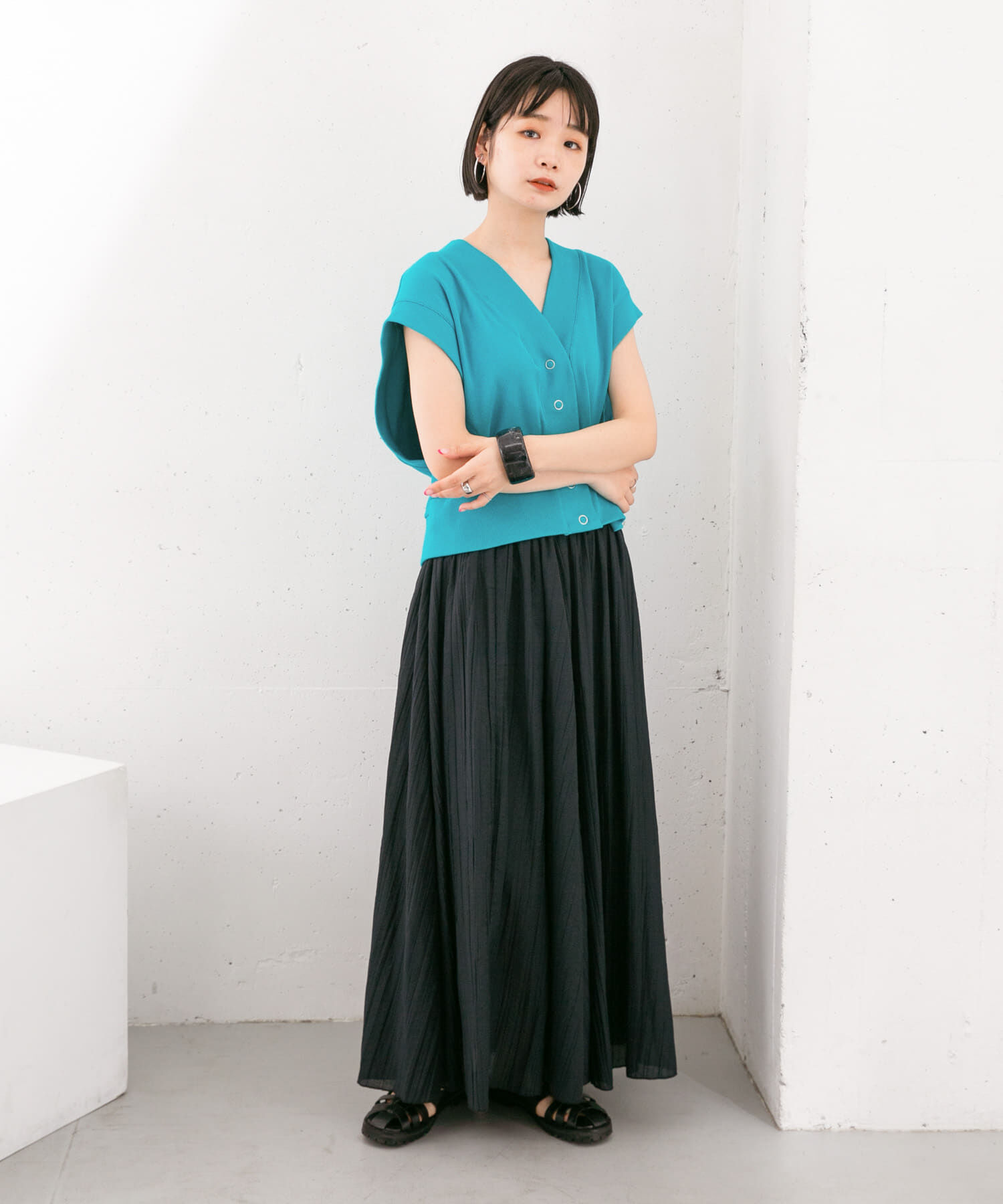  「シアーボリュームフレアスカート」|スカート|