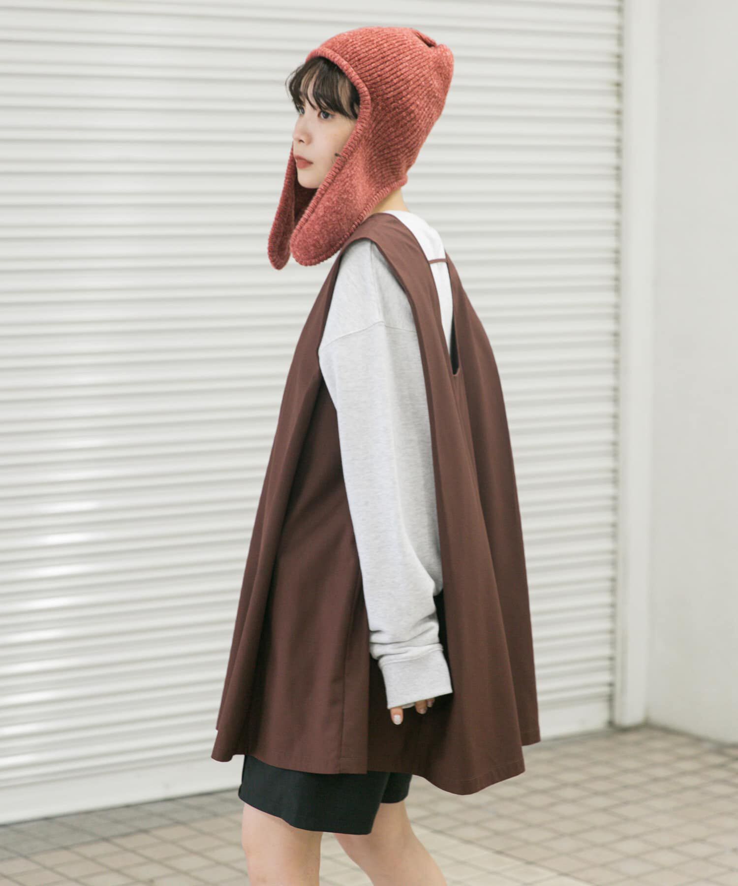  「ロングイヤーフラップニットキャップ」|ニット帽|