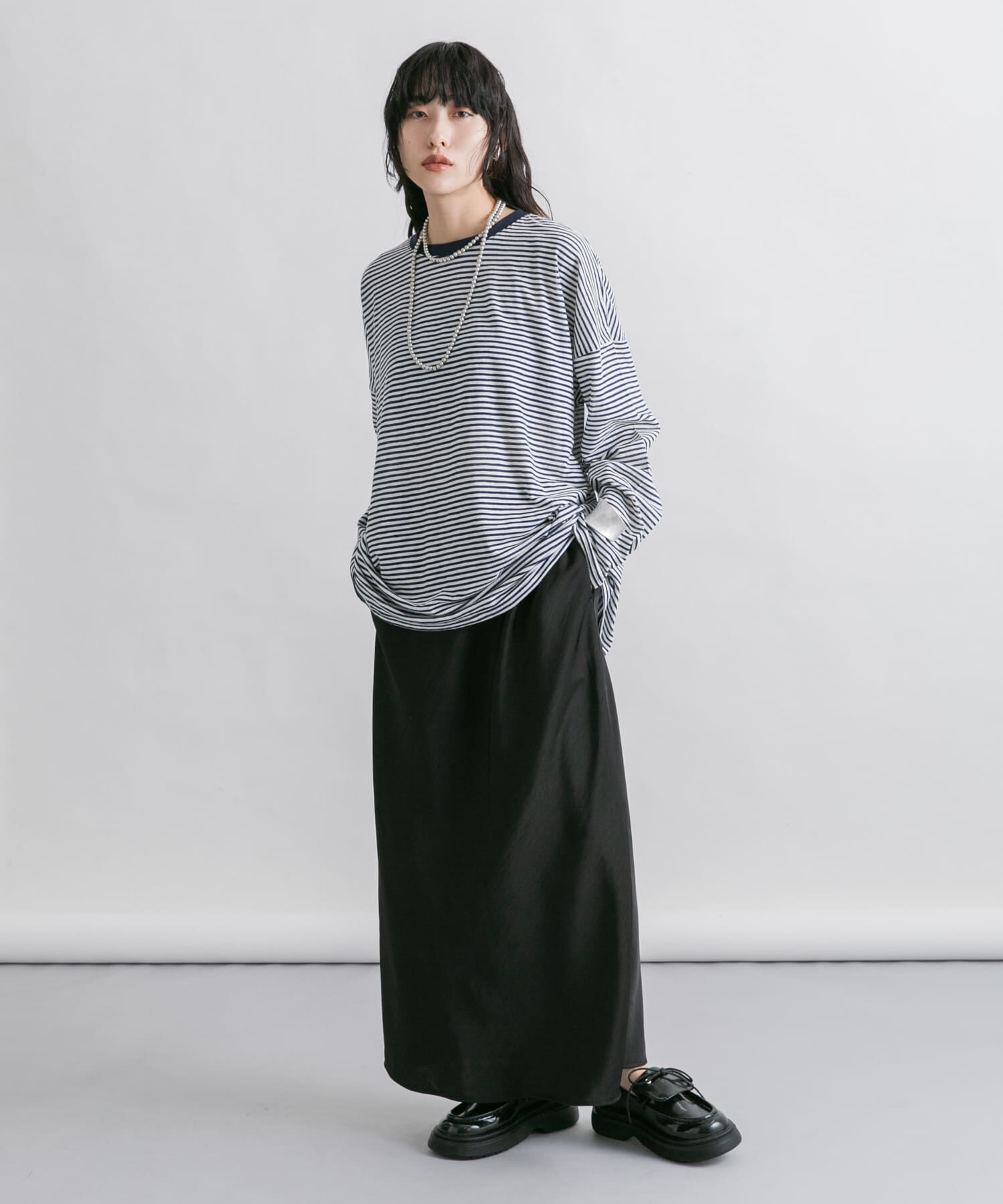  「シアーボーダールーズカットソー」|Tシャツ・カットソー|