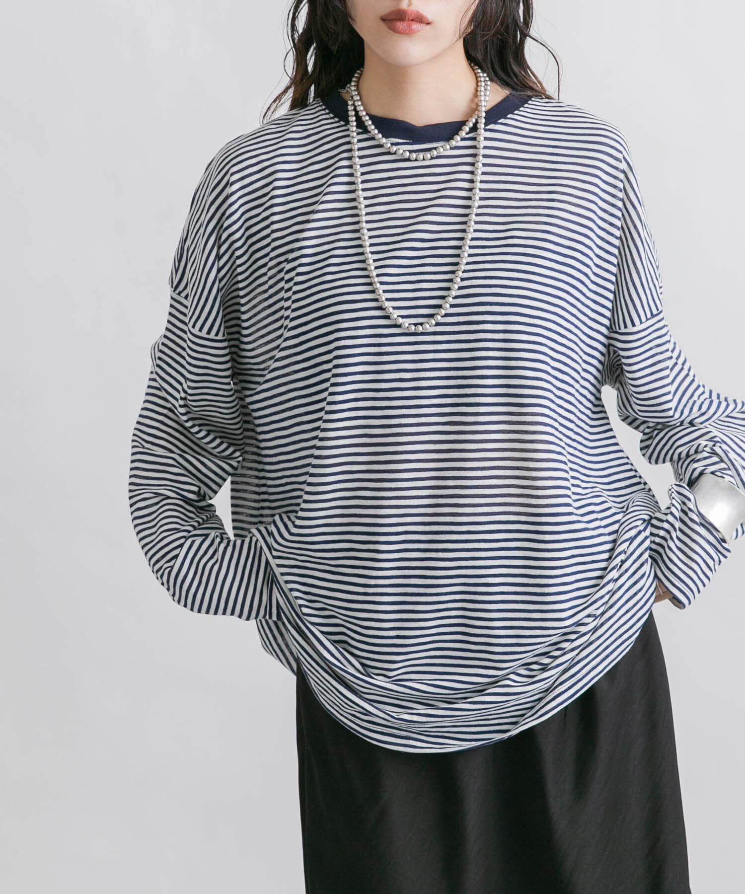  「シアーボーダールーズカットソー」|Tシャツ・カットソー|