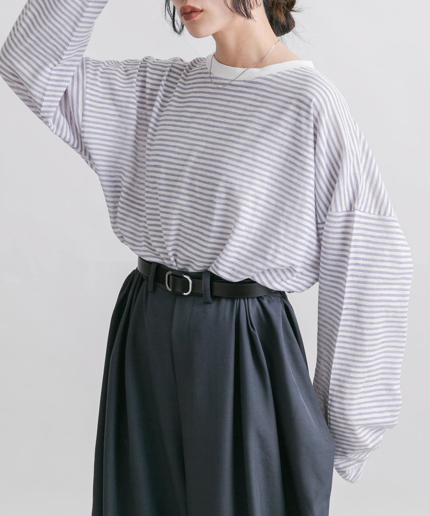  「シアーボーダールーズカットソー」|Tシャツ・カットソー|