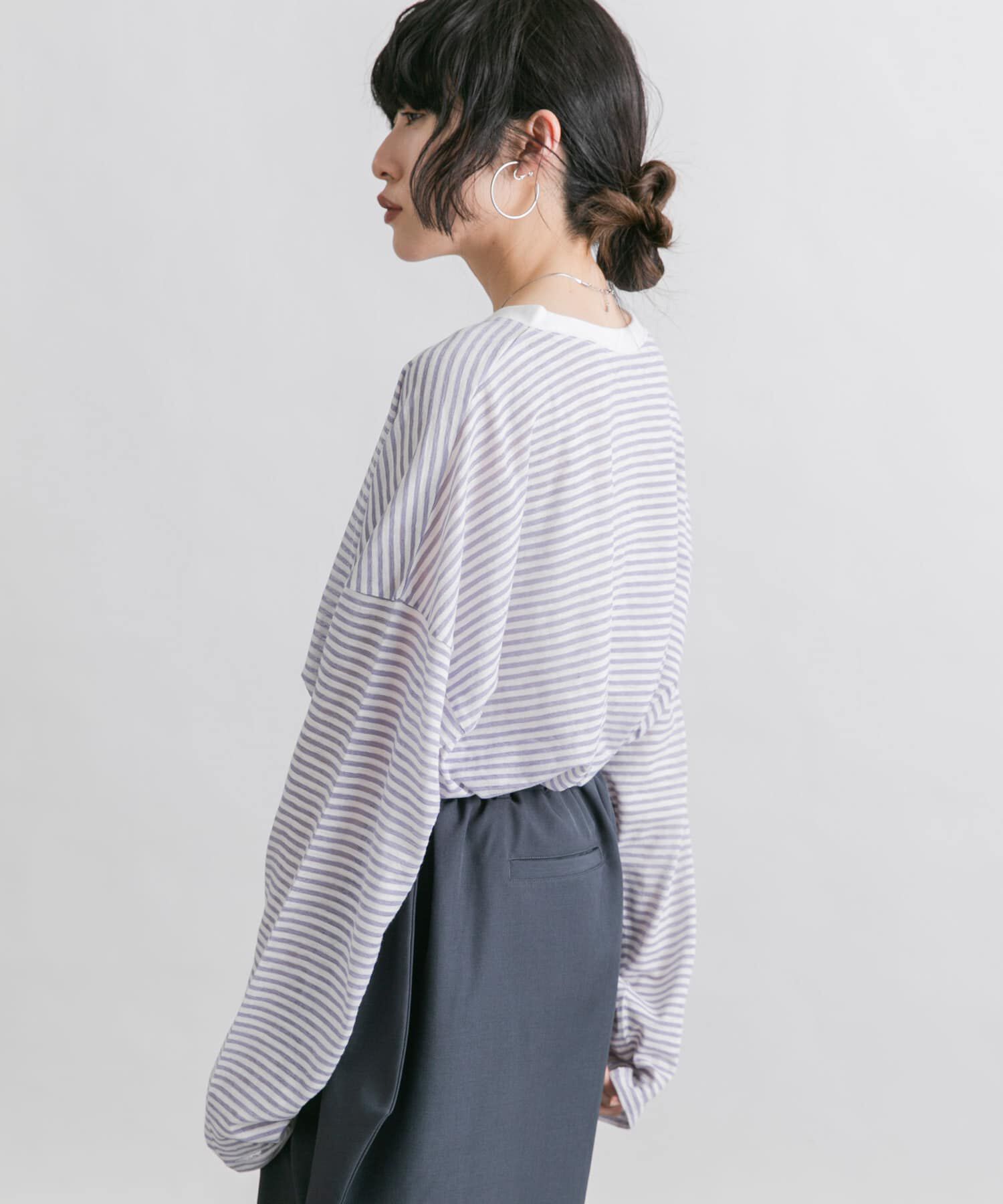  「シアーボーダールーズカットソー」|Tシャツ・カットソー|