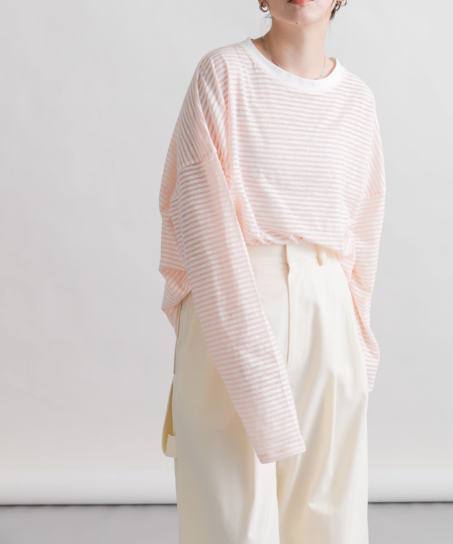  「シアーボーダールーズカットソー」|Tシャツ・カットソー|