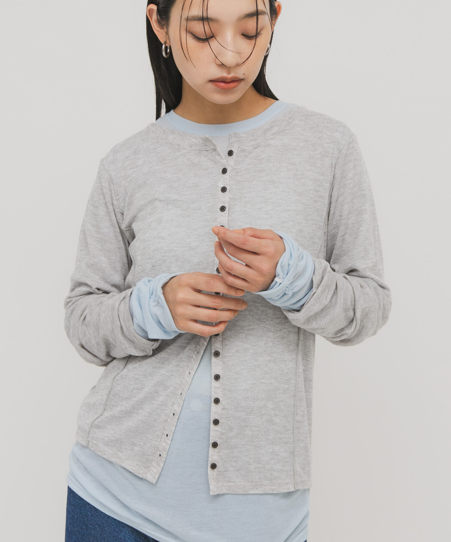  「バイカラーレイヤードカットソー」|Tシャツ・カットソー|