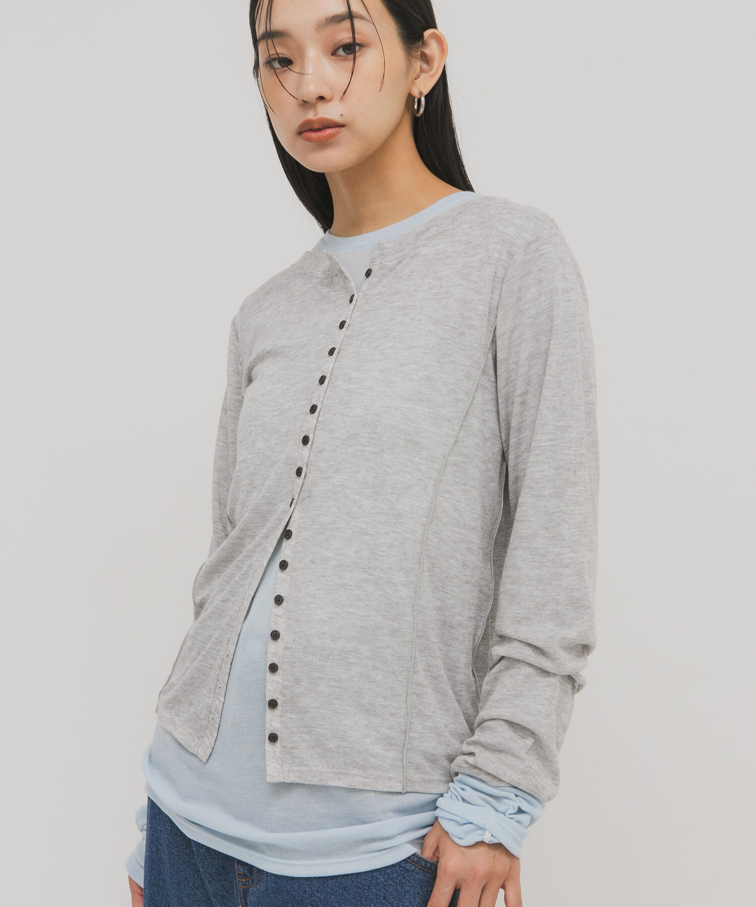  「バイカラーレイヤードカットソー」|Tシャツ・カットソー|