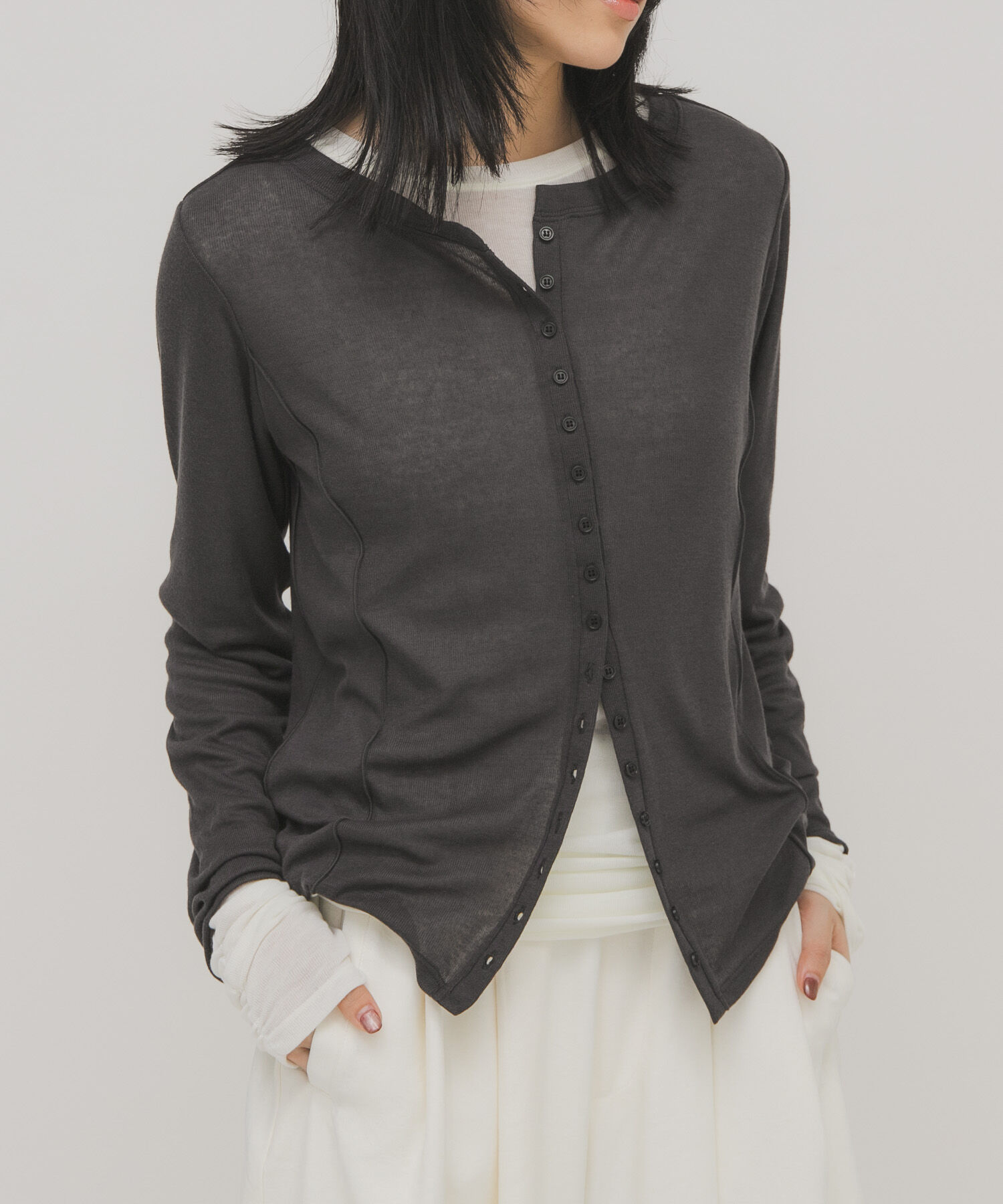  「バイカラーレイヤードカットソー」|Tシャツ・カットソー|