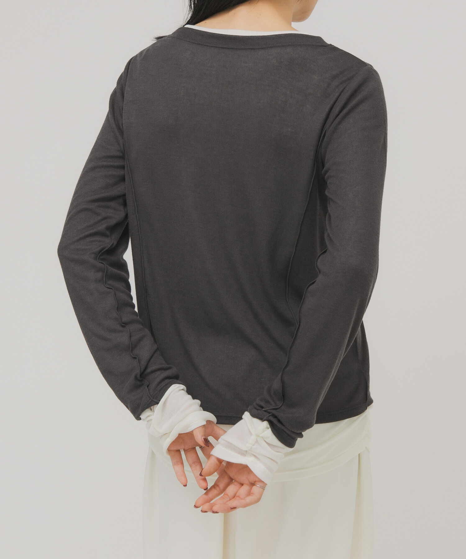  「バイカラーレイヤードカットソー」|Tシャツ・カットソー|