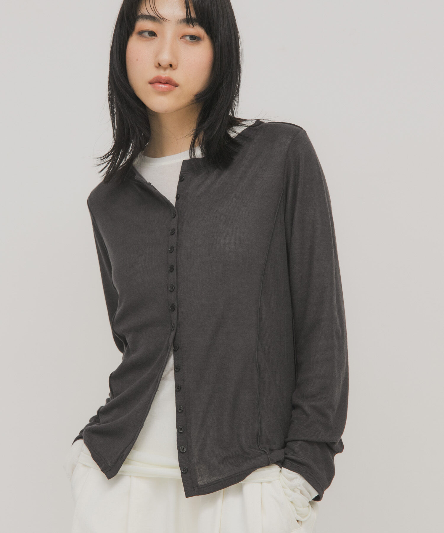  「バイカラーレイヤードカットソー」|Tシャツ・カットソー|