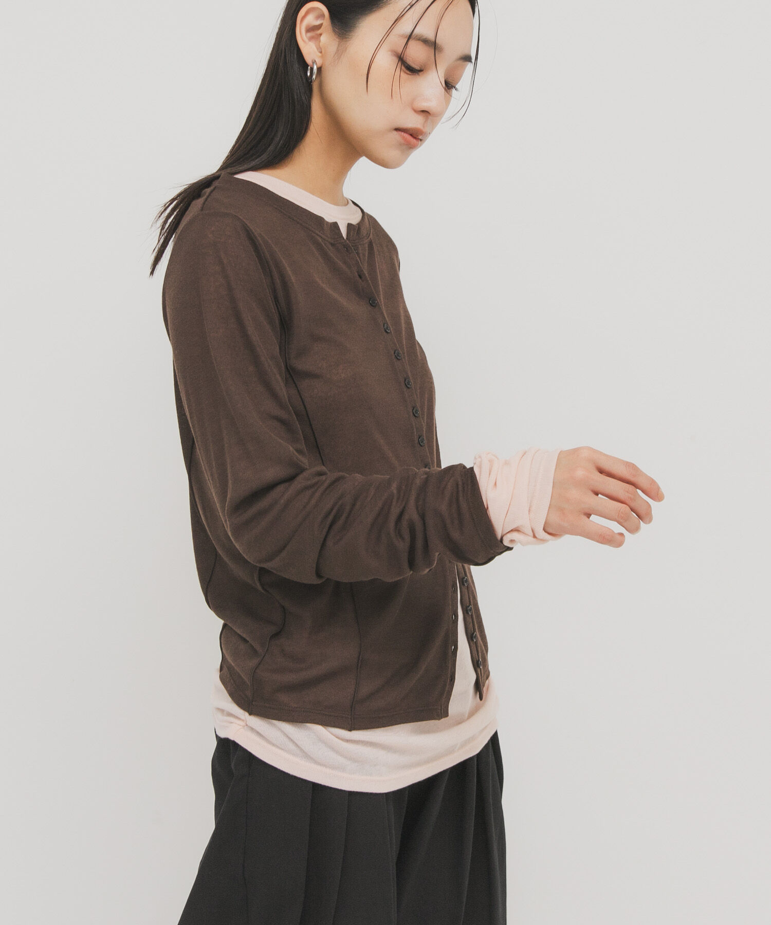  「バイカラーレイヤードカットソー」|Tシャツ・カットソー|