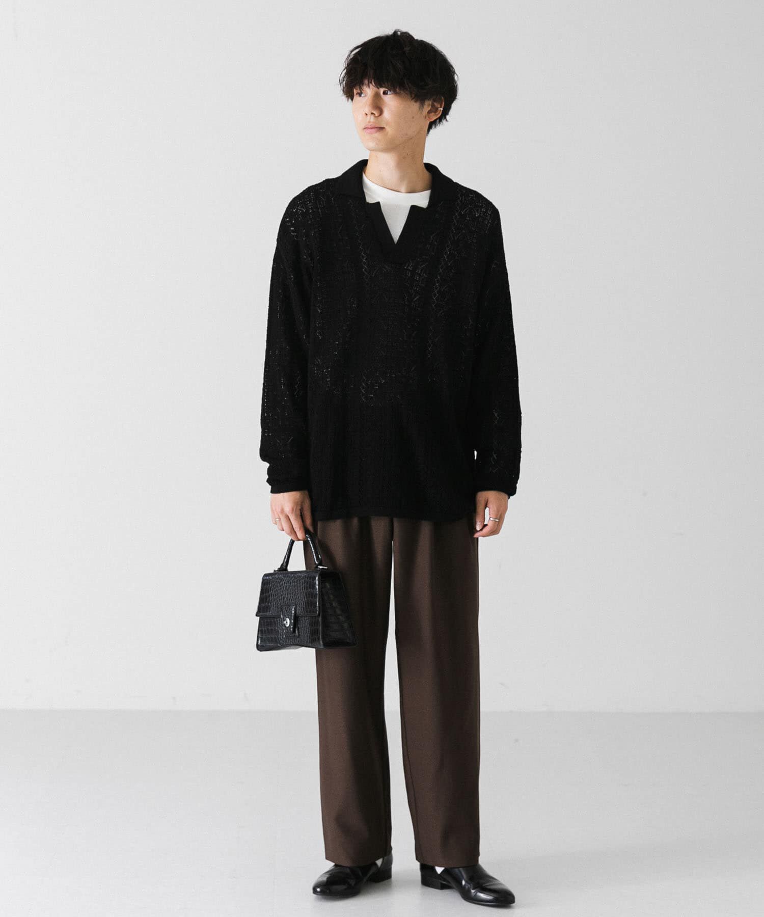 SENSE OF PLACE by URBAN RESEARCH「『ユニセックス』レースアミニットポロシャツ」|ニット・セーター|