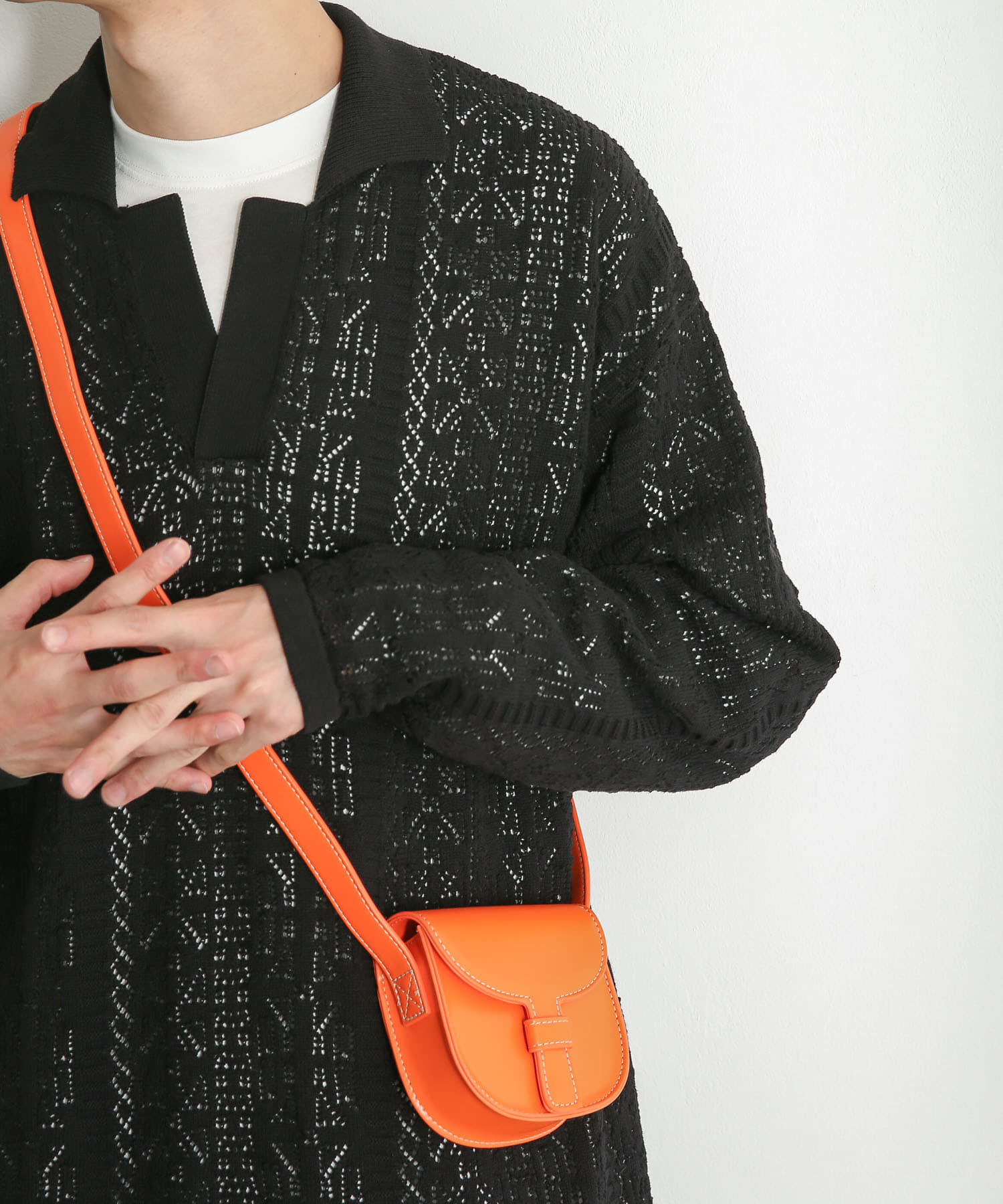 SENSE OF PLACE by URBAN RESEARCH「『ユニセックス』レースアミニットポロシャツ」|ニット・セーター|