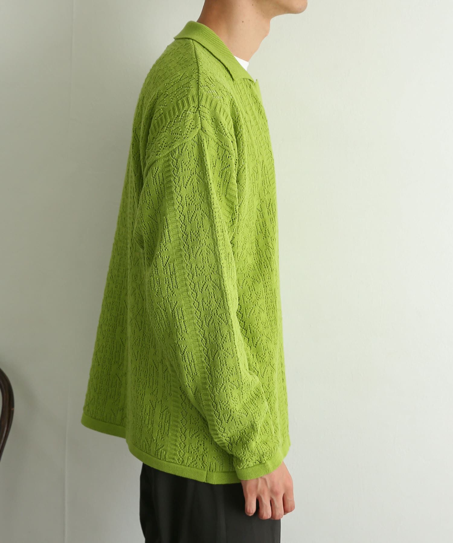 SENSE OF PLACE by URBAN RESEARCH「『ユニセックス』レースアミニットポロシャツ」|ニット・セーター|