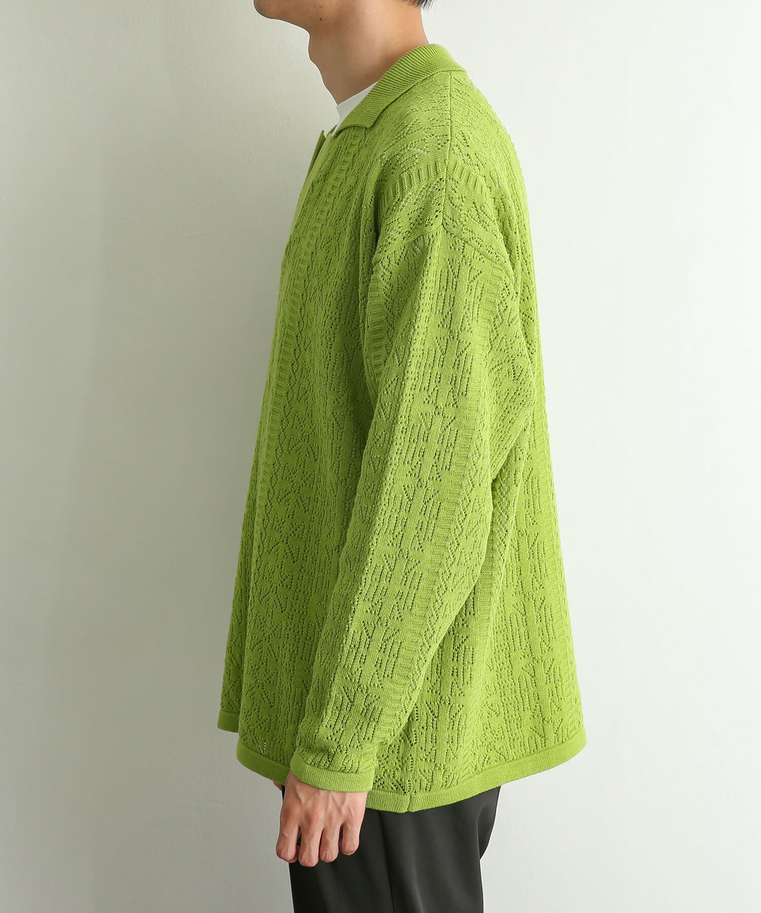 SENSE OF PLACE by URBAN RESEARCH「『ユニセックス』レースアミニットポロシャツ」|ニット・セーター|