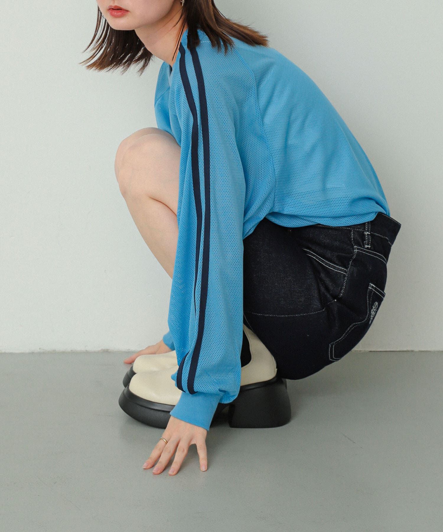 SENSE OF PLACE by URBAN RESEARCH「メッシュゲーミングトップ」|Tシャツ・カットソー|ライトブルー