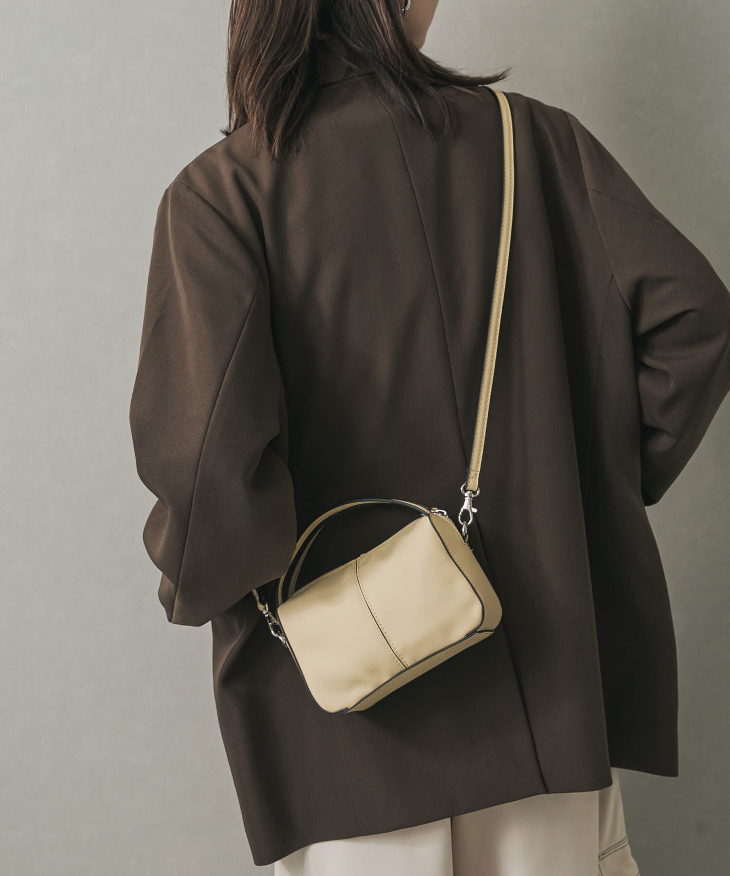 SENSE OF PLACE by URBAN RESEARCH「『防汚』2WAYセンターシームプチショルダーバッグ」|ハンドバッグ|ベージュ