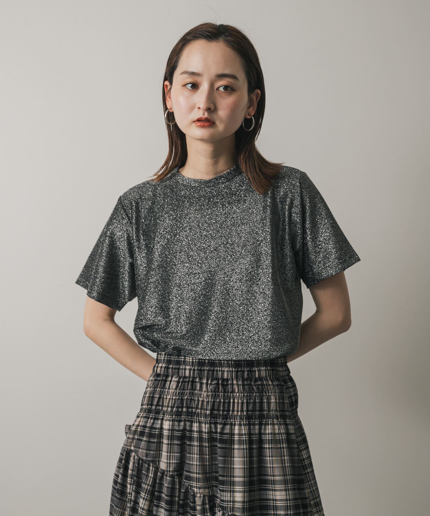 SENSE OF PLACE by URBAN RESEARCH「クルーネックラメTシャツ(半袖)」|Tシャツ・カットソー|