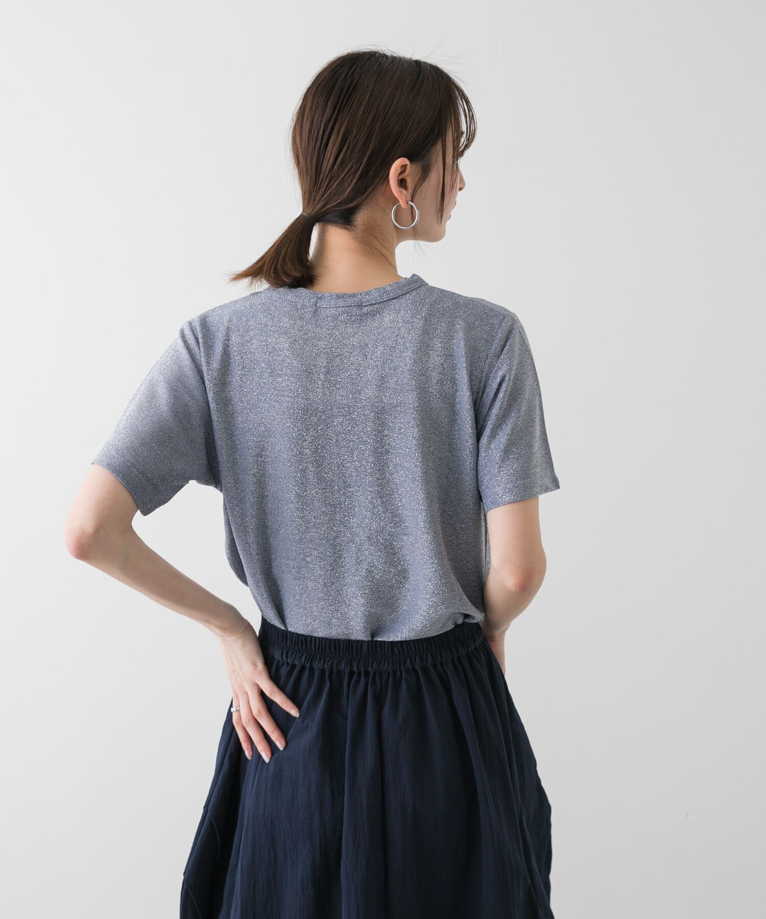 SENSE OF PLACE by URBAN RESEARCH「クルーネックラメTシャツ(半袖)」|Tシャツ・カットソー|