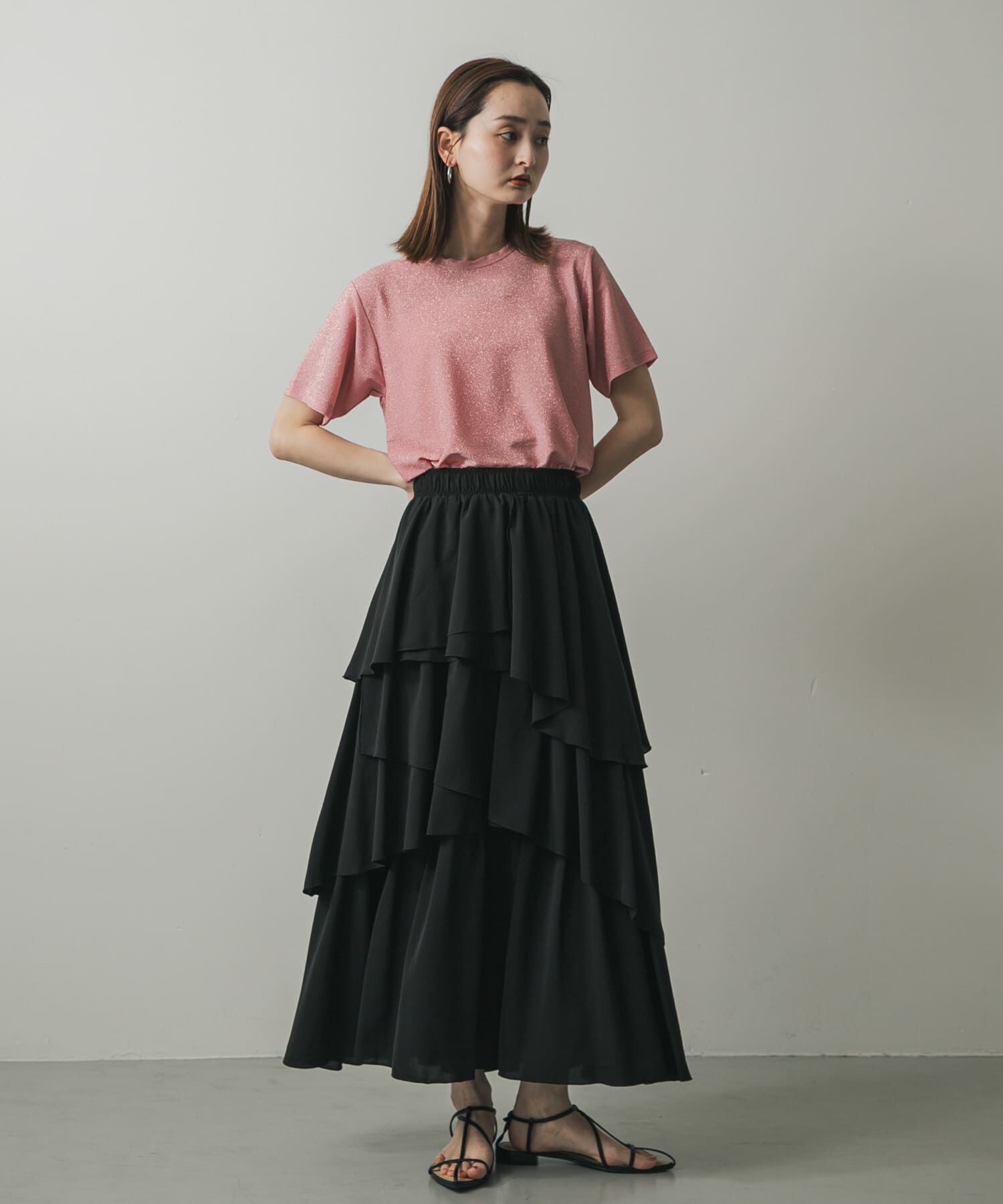 SENSE OF PLACE by URBAN RESEARCH「クルーネックラメTシャツ(半袖)」|Tシャツ・カットソー|