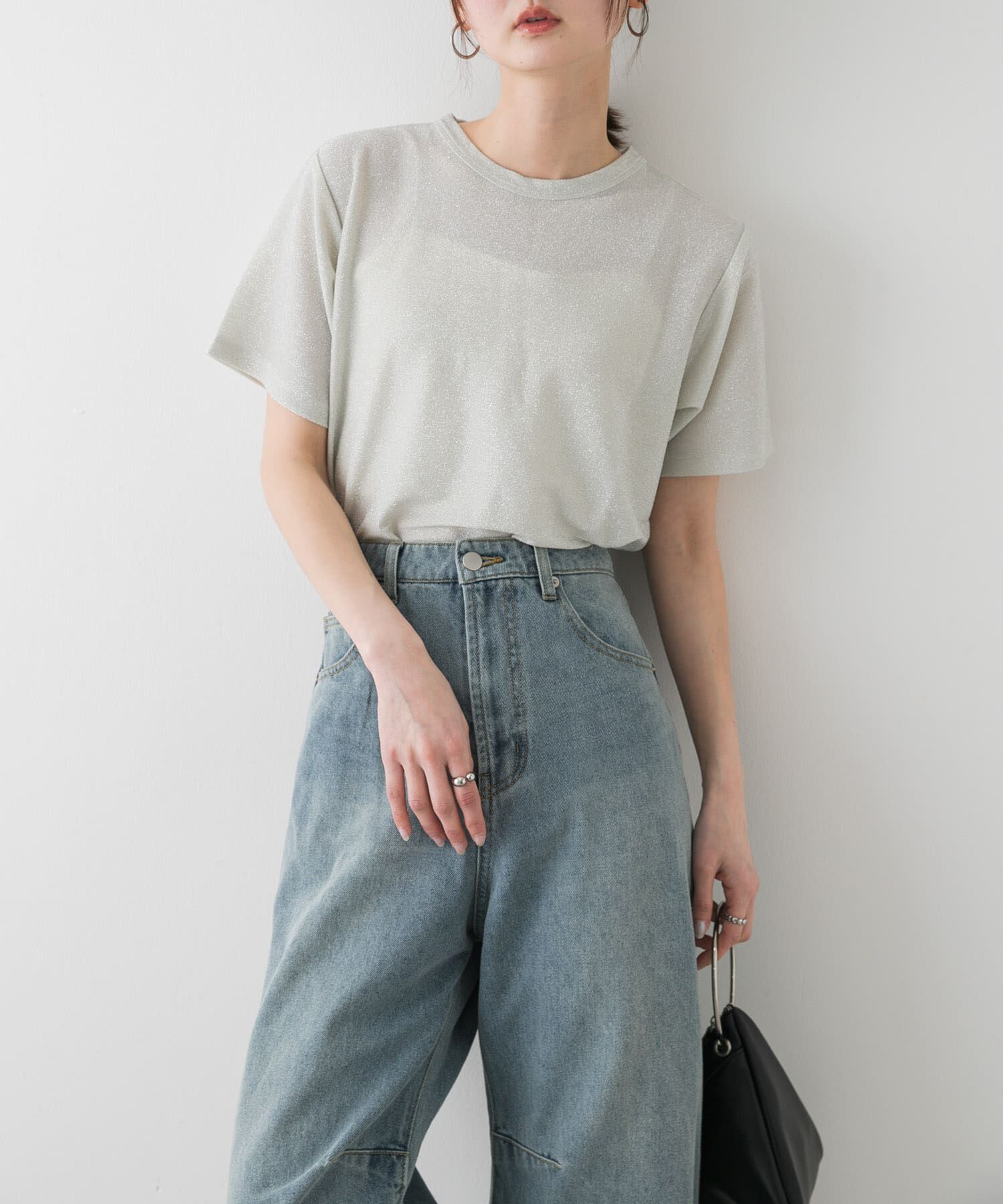 SENSE OF PLACE by URBAN RESEARCH「クルーネックラメTシャツ(半袖)」|Tシャツ・カットソー|