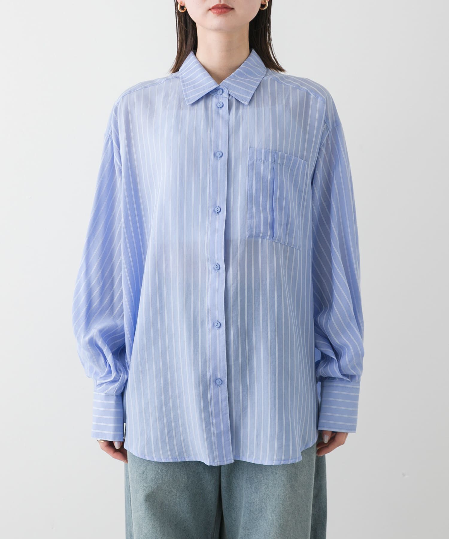 SENSE OF PLACE by URBAN RESEARCH「タックポケットシアーストライプシャツ」|シャツ・ブラウス|