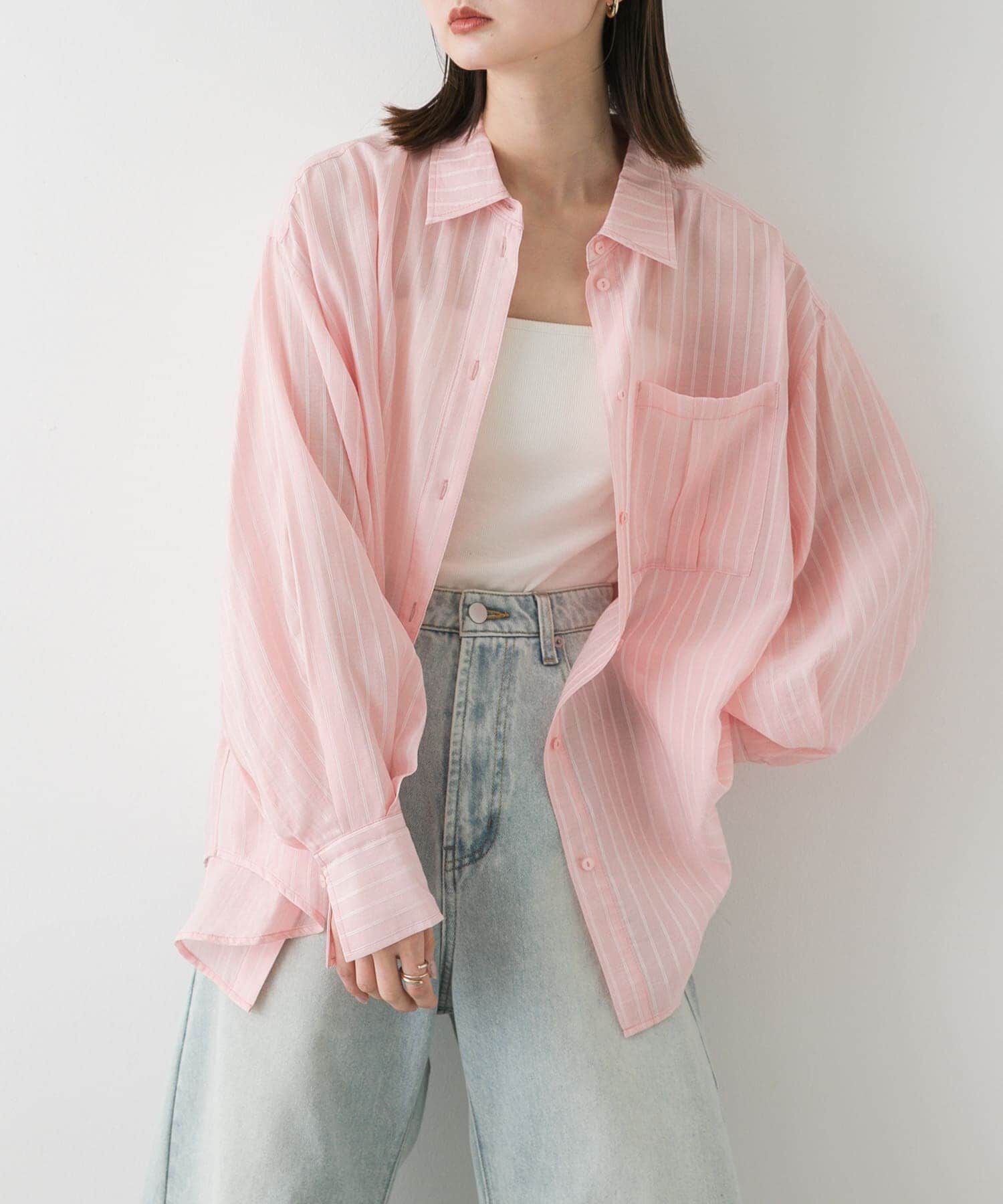 SENSE OF PLACE by URBAN RESEARCH「タックポケットシアーストライプシャツ」|シャツ・ブラウス|