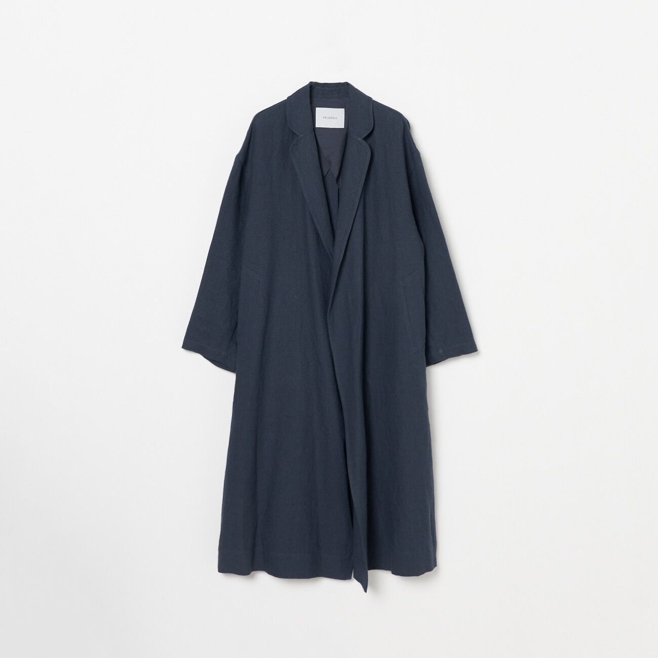 HELIOPOLE「HELIOPOLE DUNGAREES LINEN LONG COAT」|トレンチコート|ネイビー