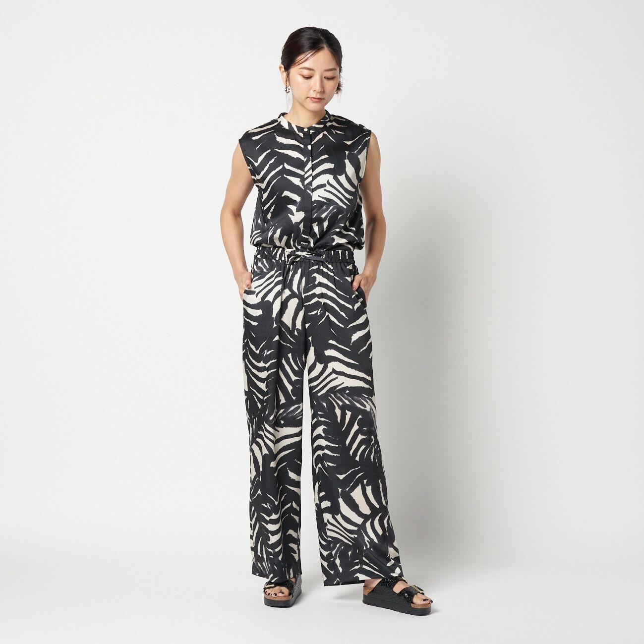 HELIOPOLE「HELIOPOLE ARGENTI PRINT SLEEVELESS BLOUSE」|シャツ・ブラウス|