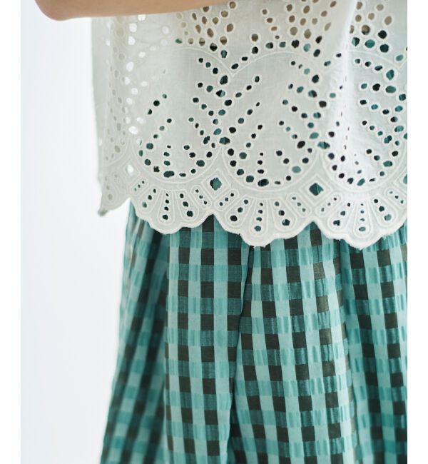 le.coeur blanc「シャーリングネックカットワークブラウス」|シャツ・ブラウス|