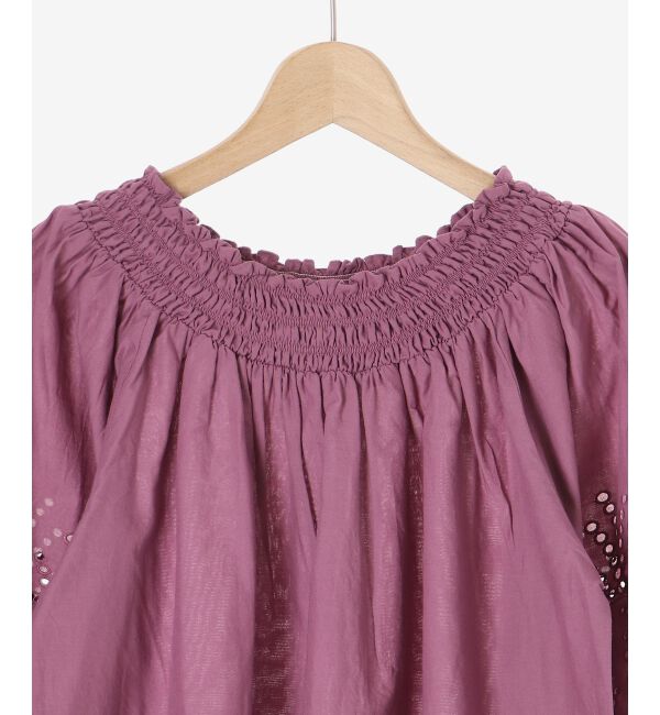 le.coeur blanc「シャーリングネックカットワークブラウス」|シャツ・ブラウス|