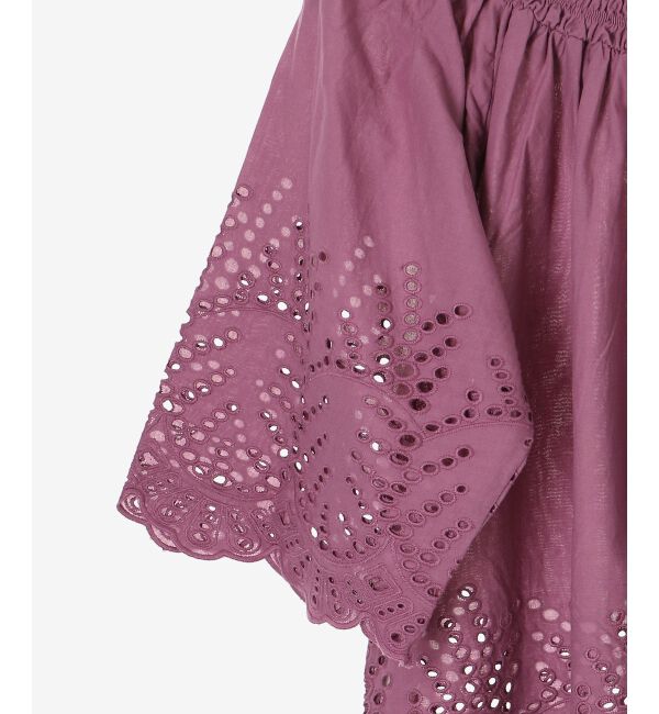 le.coeur blanc「シャーリングネックカットワークブラウス」|シャツ・ブラウス|