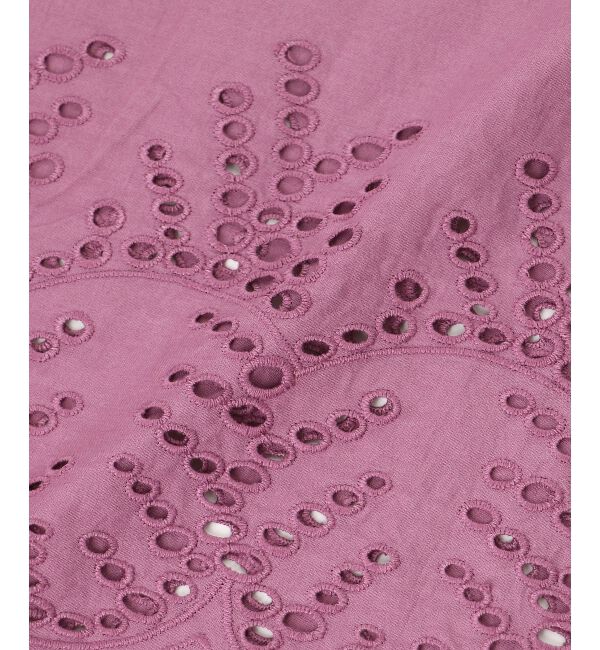 le.coeur blanc「シャーリングネックカットワークブラウス」|シャツ・ブラウス|