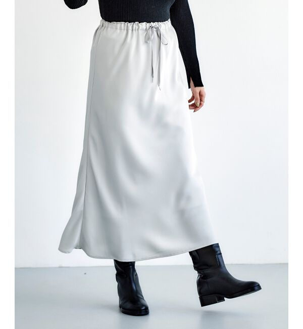 le.coeur blanc「サテンナロースカート」|スカート|