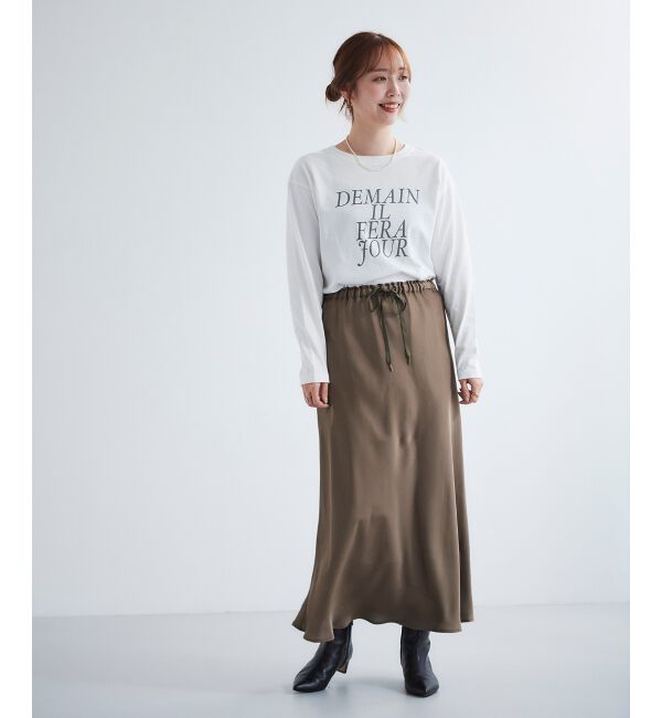 le.coeur blanc「サテンナロースカート」|スカート|