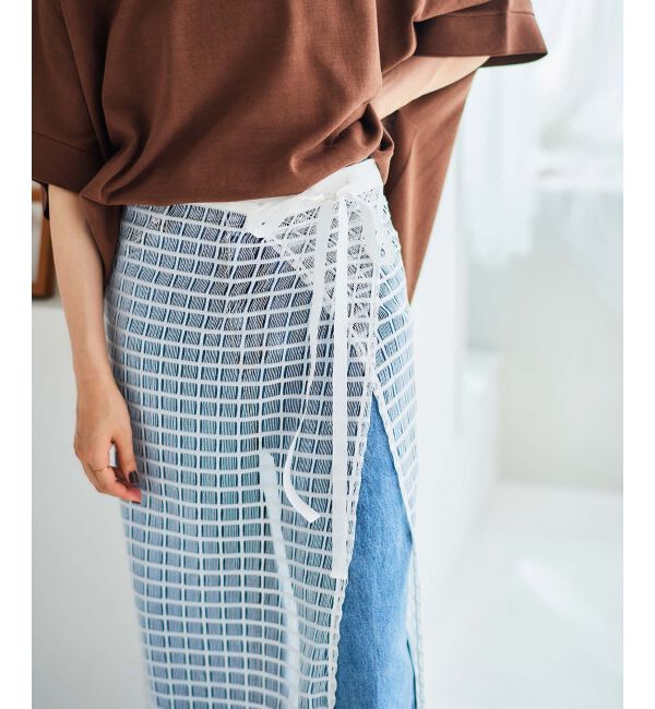 le.coeur blanc「格子柄レースラップレイヤードスカート」|スカート|