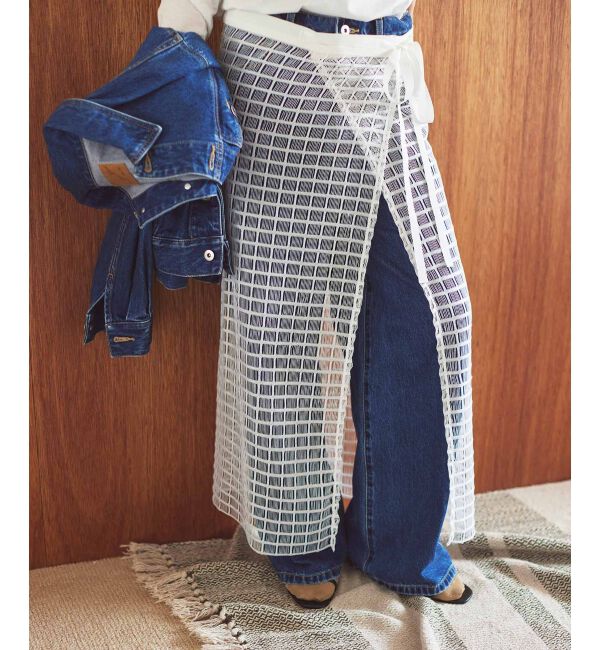 le.coeur blanc「格子柄レースラップレイヤードスカート」|スカート|