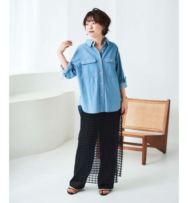 le.coeur blanc「格子柄レースラップレイヤードスカート」|スカート|