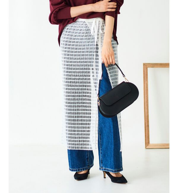 le.coeur blanc「格子柄レースラップレイヤードスカート」|スカート|