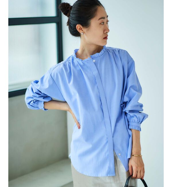  「フリルカラーギャザーブラウス」|シャツ・ブラウス|