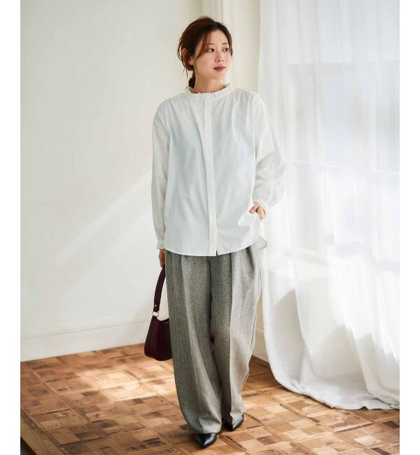  「フリルカラーギャザーブラウス」|シャツ・ブラウス|