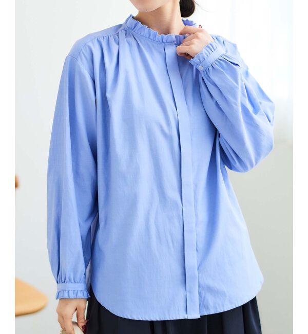  「フリルカラーギャザーブラウス」|シャツ・ブラウス|