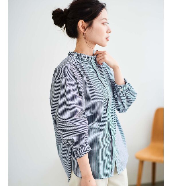  「フリルカラーギャザーブラウス」|シャツ・ブラウス|