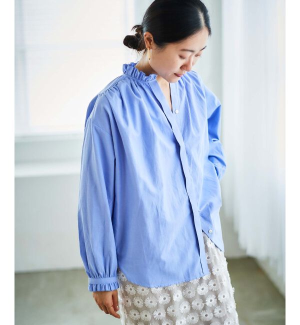  「フリルカラーギャザーブラウス」|シャツ・ブラウス|