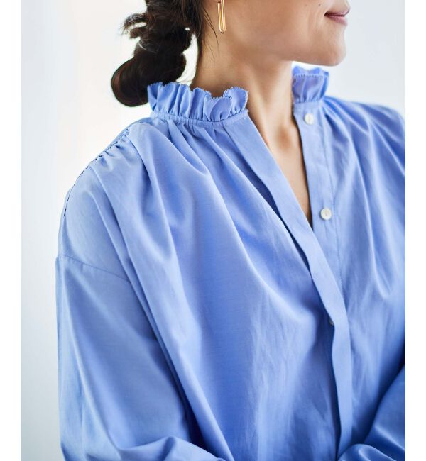 「フリルカラーギャザーブラウス」|シャツ・ブラウス|