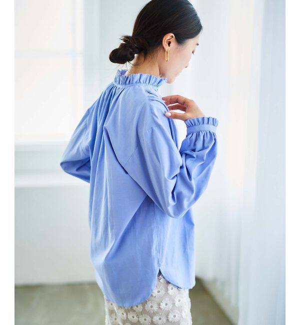  「フリルカラーギャザーブラウス」|シャツ・ブラウス|