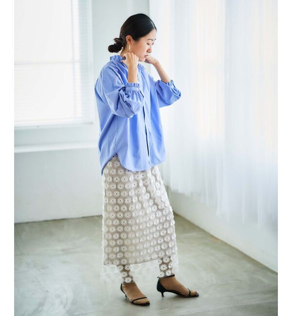  「フリルカラーギャザーブラウス」|シャツ・ブラウス|