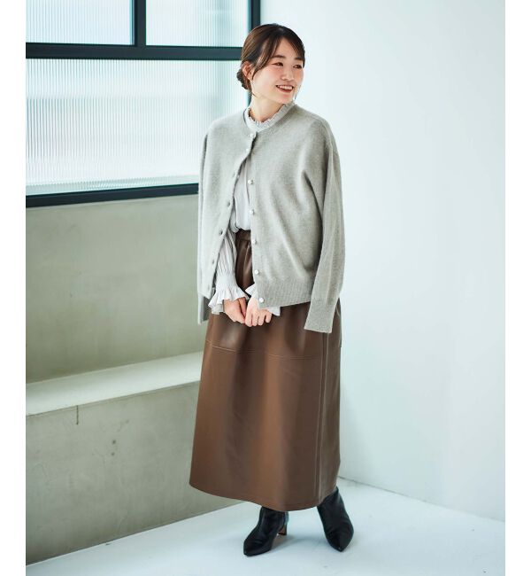 le.coeur blanc「ギャザーコクーン合皮スカート」|スカート|