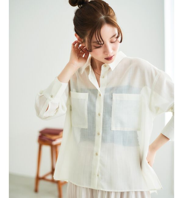 le.coeur blanc「《手洗い可能》ダブルポケットシアーシャツ」|シャツ・ブラウス|