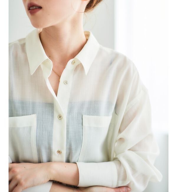 le.coeur blanc「《手洗い可能》ダブルポケットシアーシャツ」|シャツ・ブラウス|
