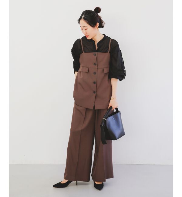 le.coeur blanc「《手洗い可能》ブライトシアーローンフリルスリーブブラウス」|シャツ・ブラウス|